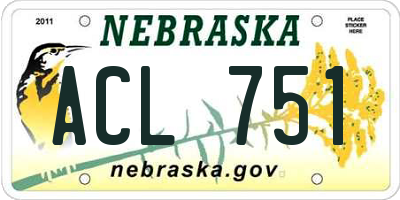 NE license plate ACL751