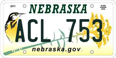 NE license plate ACL753