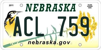 NE license plate ACL759