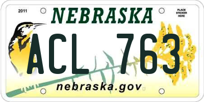 NE license plate ACL763