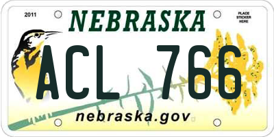 NE license plate ACL766