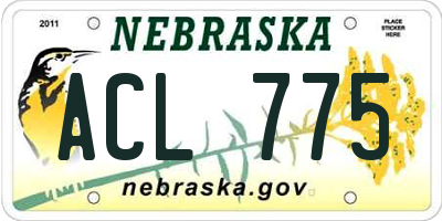 NE license plate ACL775