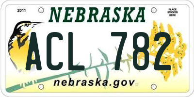 NE license plate ACL782