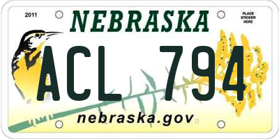 NE license plate ACL794