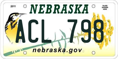 NE license plate ACL798