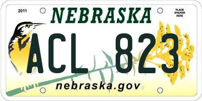 NE license plate ACL823