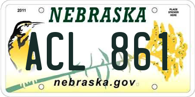 NE license plate ACL861