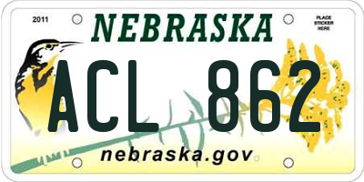 NE license plate ACL862