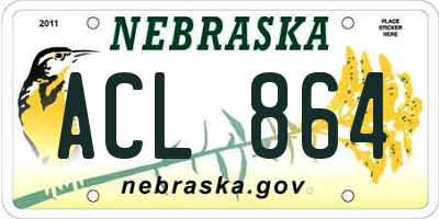 NE license plate ACL864