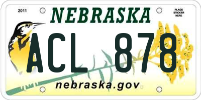 NE license plate ACL878