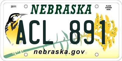 NE license plate ACL891