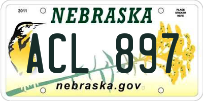 NE license plate ACL897
