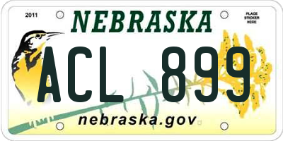 NE license plate ACL899