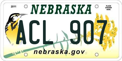 NE license plate ACL907