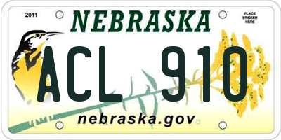 NE license plate ACL910