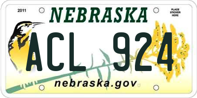 NE license plate ACL924