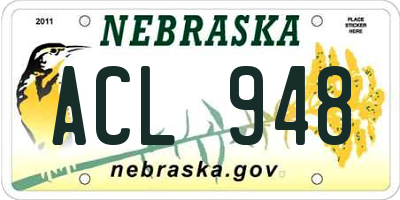 NE license plate ACL948