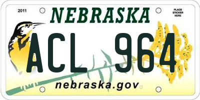 NE license plate ACL964