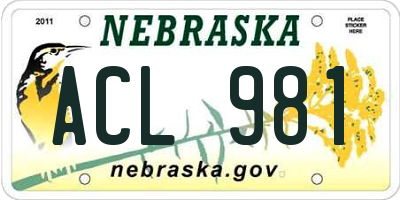 NE license plate ACL981