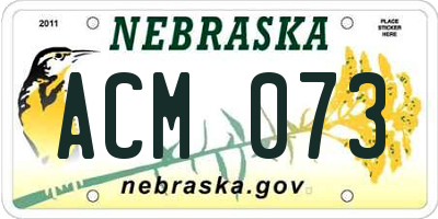 NE license plate ACM073
