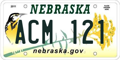 NE license plate ACM121