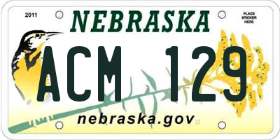 NE license plate ACM129