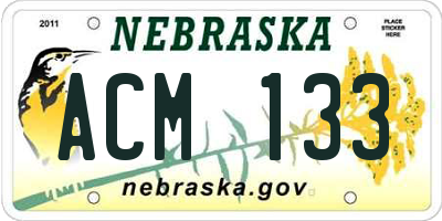 NE license plate ACM133