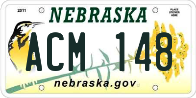 NE license plate ACM148