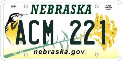 NE license plate ACM221