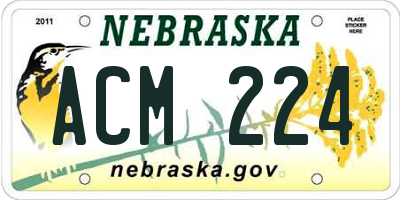NE license plate ACM224