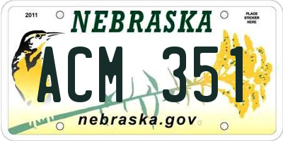 NE license plate ACM351