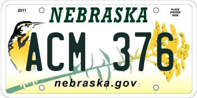 NE license plate ACM376