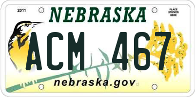 NE license plate ACM467
