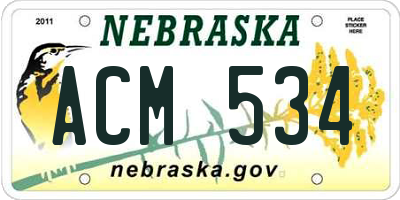 NE license plate ACM534