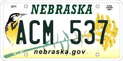 NE license plate ACM537