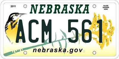 NE license plate ACM561