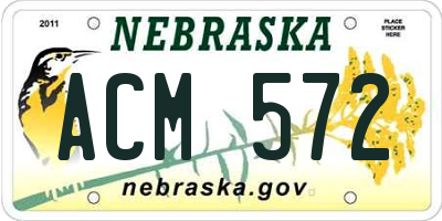 NE license plate ACM572