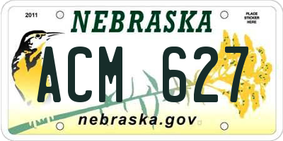 NE license plate ACM627