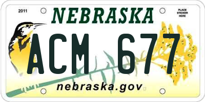 NE license plate ACM677