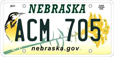 NE license plate ACM705