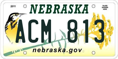 NE license plate ACM813