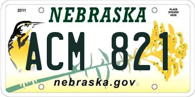 NE license plate ACM821