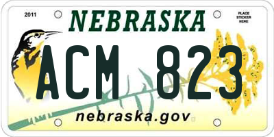 NE license plate ACM823