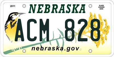 NE license plate ACM828