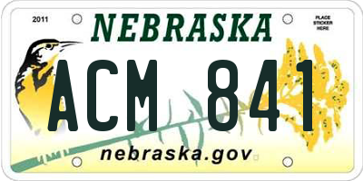 NE license plate ACM841