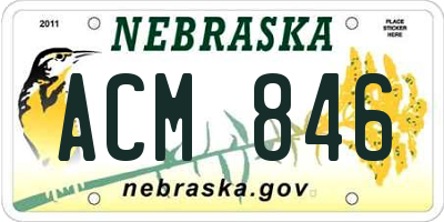 NE license plate ACM846