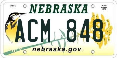 NE license plate ACM848