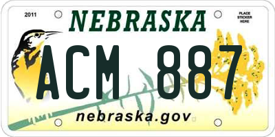 NE license plate ACM887