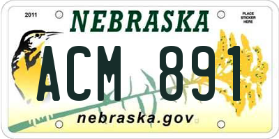 NE license plate ACM891