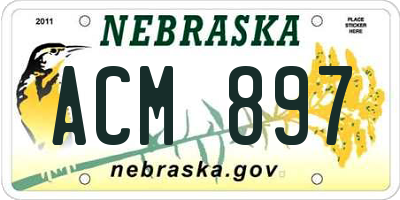 NE license plate ACM897